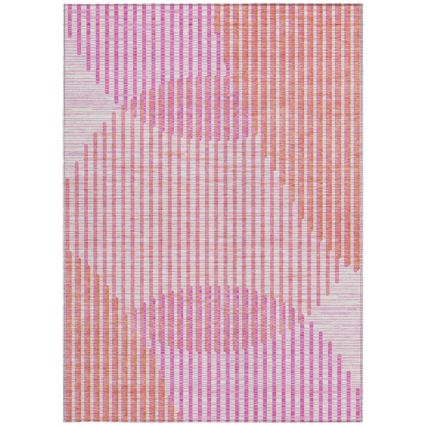 Homeroots 3' Beige And Ivory Geometric Washable Rug - Perfect For Indoor And Outdoor Spaces, Stylish & Durable 8' X 10' Polyester 597652