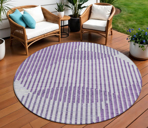 Homeroots 3' Beige And Ivory Geometric Washable Rug - Perfect For Indoor And Outdoor Spaces, Stylish & Durable 8' Round Polyester 597657