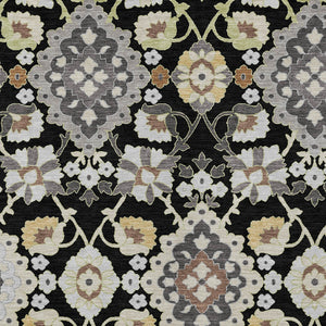 Homeroots 3' Stylish Black Gray Brown Oriental Washable Area Rug For Indoor Outdoor Comfort And Durability 8' X 10' Polyester 597665