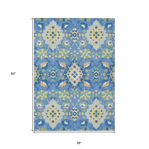 Homeroots 3' Stylish Black Gray Brown Oriental Washable Area Rug For Indoor Outdoor Comfort And Durability 3' X 5' Polyester 597674