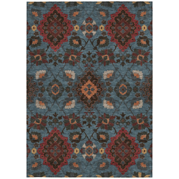 Homeroots 3' Stylish Black Gray Brown Oriental Washable Area Rug For Indoor Outdoor Comfort And Durability 8' X 10' Polyester 597683