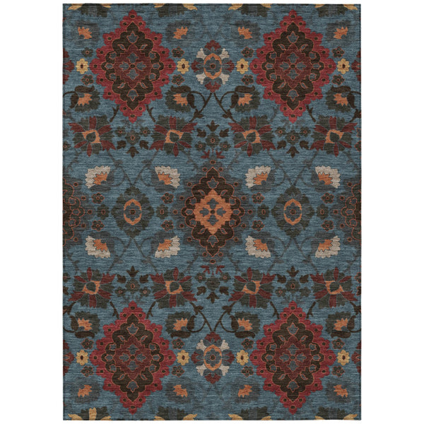 Homeroots 3' Stylish Black Gray Brown Oriental Washable Area Rug For Indoor Outdoor Comfort And Durability 8' X 10' Polyester 597683