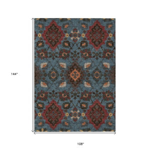 Homeroots 3' Stylish Black Gray Brown Oriental Washable Area Rug For Indoor Outdoor Comfort And Durability 9' X 12' Polyester 597684