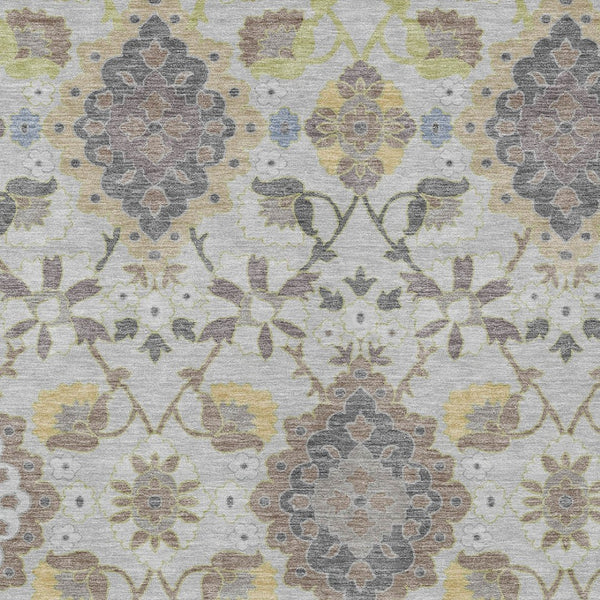 Homeroots 3' Stylish Black Gray Brown Oriental Washable Area Rug For Indoor Outdoor Comfort And Durability 3' X 5' Polyester 597686