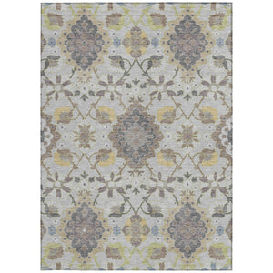 Homeroots 3' Stylish Black Gray Brown Oriental Washable Area Rug For Indoor Outdoor Comfort And Durability 8' X 10' Polyester 597689