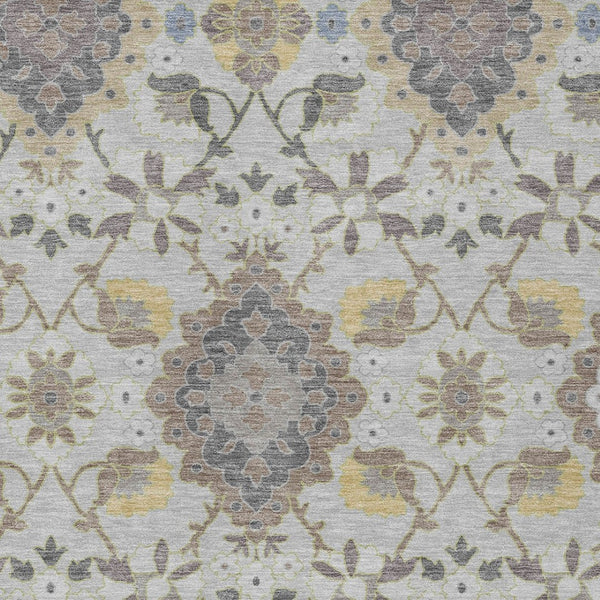 Homeroots 3' Stylish Black Gray Brown Oriental Washable Area Rug For Indoor Outdoor Comfort And Durability 8' X 10' Polyester 597689