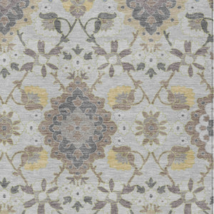 Homeroots 3' Stylish Black Gray Brown Oriental Washable Area Rug For Indoor Outdoor Comfort And Durability 9' X 12' Polyester 597690