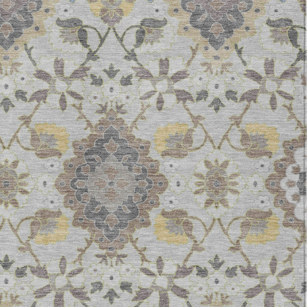 Homeroots 3' Stylish Black Gray Brown Oriental Washable Area Rug For Indoor Outdoor Comfort And Durability 9' X 12' Polyester 597690