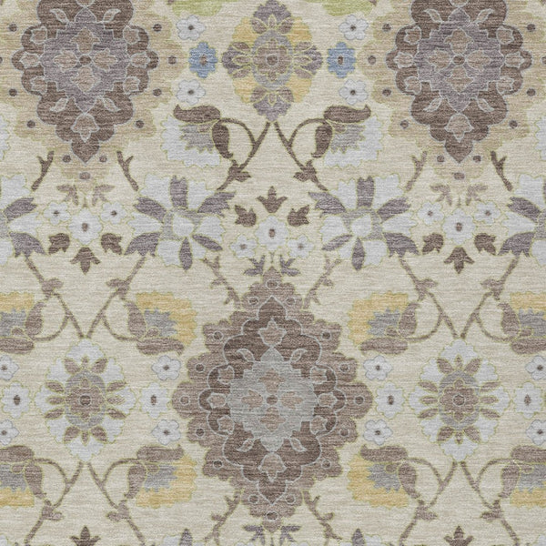 Homeroots 3' Stylish Black Gray Brown Oriental Washable Area Rug For Indoor Outdoor Comfort And Durability 8' X 10' Polyester 597695