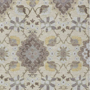 Homeroots 3' Stylish Black Gray Brown Oriental Washable Area Rug For Indoor Outdoor Comfort And Durability 9' X 12' Polyester 597696