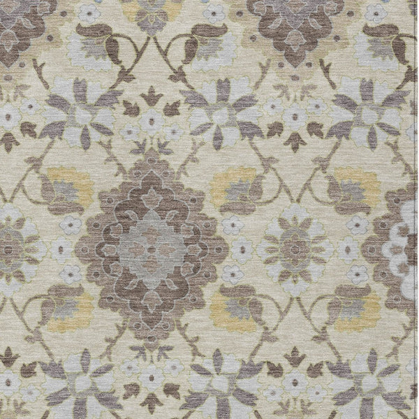 Homeroots 3' Stylish Black Gray Brown Oriental Washable Area Rug For Indoor Outdoor Comfort And Durability 9' X 12' Polyester 597696