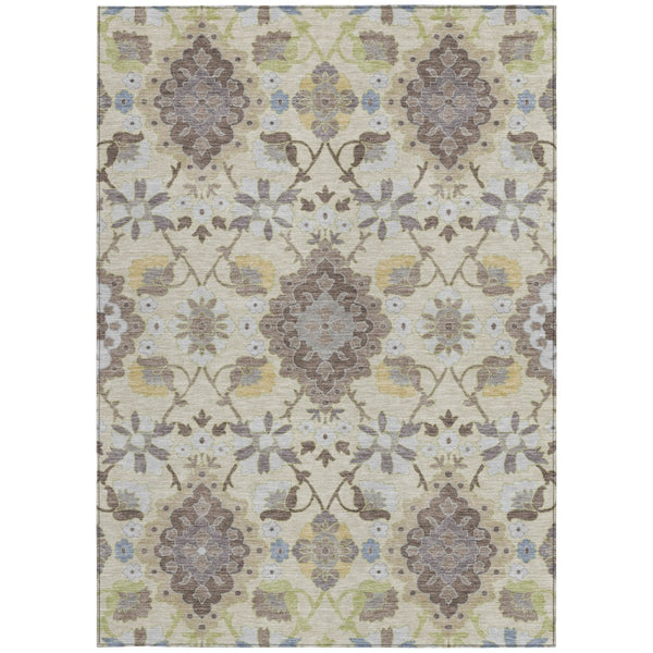 Homeroots 3' Stylish Black Gray Brown Oriental Washable Area Rug For Indoor Outdoor Comfort And Durability 10' X 14' Polyester 597697