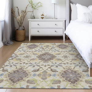 Homeroots 3' Stylish Black Gray Brown Oriental Washable Area Rug For Indoor Outdoor Comfort And Durability 10' X 14' Polyester 597697