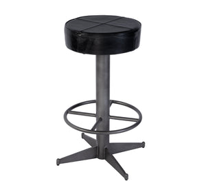 Butler Specialty Butler 30-inch Leather & Iron Bar Stool With Footrest – Stylish Comfort For Home & Commercial Spaces Black Iron,Leather,Engineered Wood 5977034-butler