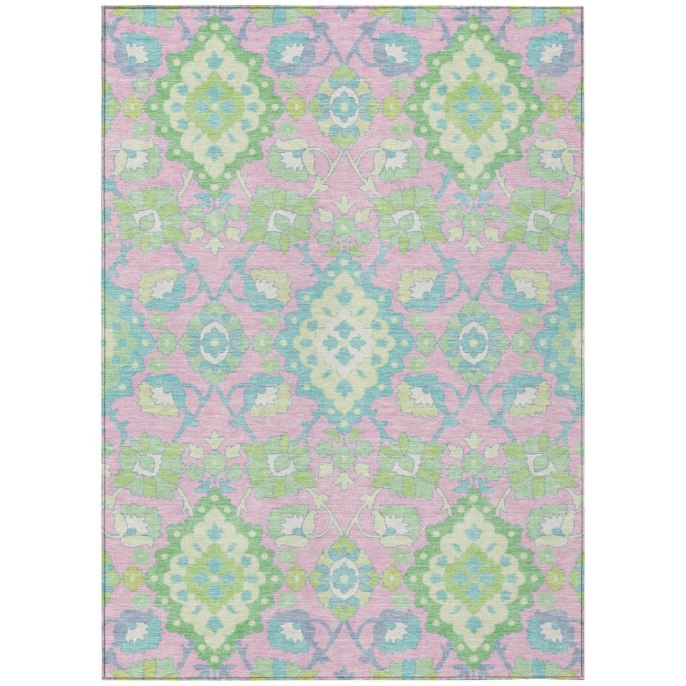 HomeRoots 5' Colorful Oriental Washable Area Rug - Durable, Stain-Resistant, Perfect for Indoor & Outdoor Use 5' X 8' 597705