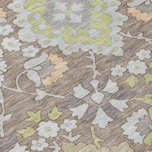 Homeroots 3' Stylish Black Gray Brown Oriental Washable Area Rug For Indoor Outdoor Comfort And Durability 3' X 5' Polyester 597716