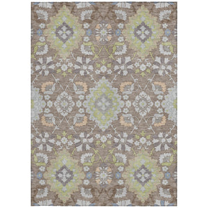 Homeroots 3' Stylish Black Gray Brown Oriental Washable Area Rug For Indoor Outdoor Comfort And Durability 5' X 8' Polyester 597717