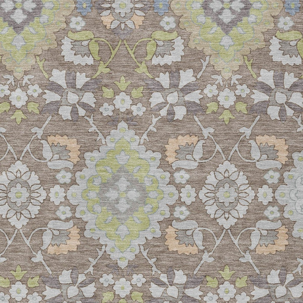 Homeroots 3' Stylish Black Gray Brown Oriental Washable Area Rug For Indoor Outdoor Comfort And Durability 5' X 8' Polyester 597717