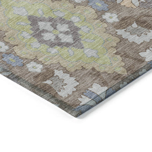 Homeroots 3' Stylish Black Gray Brown Oriental Washable Area Rug For Indoor Outdoor Comfort And Durability 8' X 10' Polyester 597719