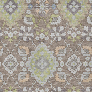 Homeroots 3' Stylish Black Gray Brown Oriental Washable Area Rug For Indoor Outdoor Comfort And Durability 9' X 12' Polyester 597720