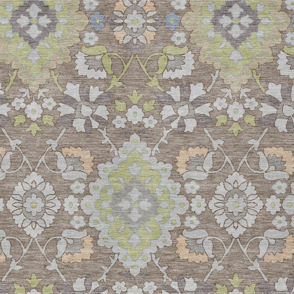 Homeroots 3' Stylish Black Gray Brown Oriental Washable Area Rug For Indoor Outdoor Comfort And Durability 9' X 12' Polyester 597720