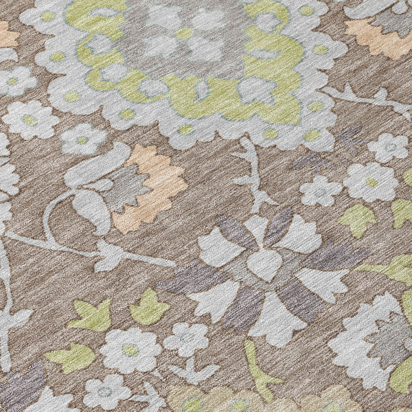 Homeroots 3' Stylish Black Gray Brown Oriental Washable Area Rug For Indoor Outdoor Comfort And Durability 10' X 14' Polyester 597721