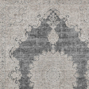 Homeroots 3' Black And Ivory Oriental Washable Area Rug For Indoor And Outdoor Spaces, Durable Design 3' X 5' Polyester 597722