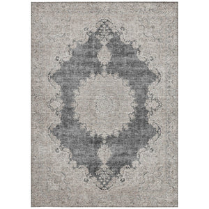 Homeroots 3' Black And Ivory Oriental Washable Area Rug For Indoor And Outdoor Spaces, Durable Design 8' X 10' Polyester 597725