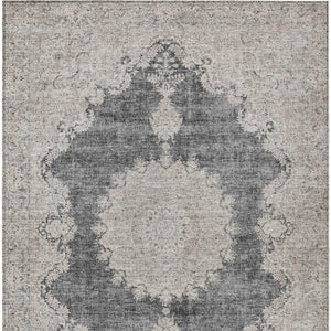 Homeroots 3' Black And Ivory Oriental Washable Area Rug For Indoor And Outdoor Spaces, Durable Design 8' X 10' Polyester 597725