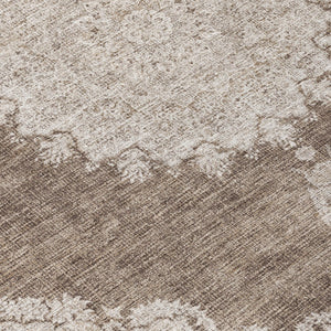 Homeroots 3' Black And Ivory Oriental Washable Area Rug For Indoor And Outdoor Spaces, Durable Design 8' Round Polyester 597730