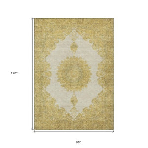 Homeroots 3' Black And Ivory Oriental Washable Area Rug For Indoor And Outdoor Spaces, Durable Design 8' X 10' Polyester 597737