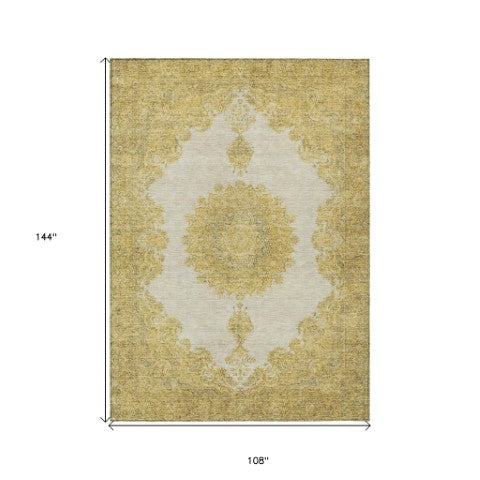 Homeroots 3' Black And Ivory Oriental Washable Area Rug For Indoor And Outdoor Spaces, Durable Design 9' X 12' Polyester 597738