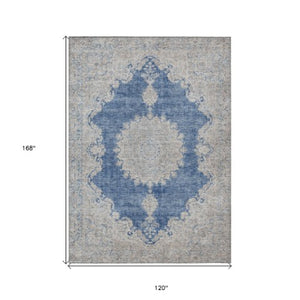 Homeroots 3' Black And Ivory Oriental Washable Area Rug For Indoor And Outdoor Spaces, Durable Design 10' X 14' Polyester 597745