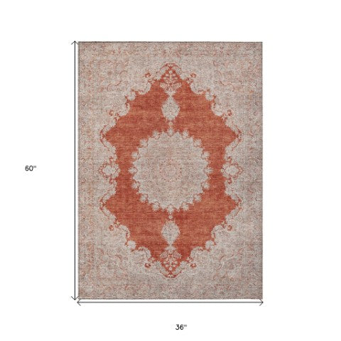 Homeroots 3' Black And Ivory Oriental Washable Area Rug For Indoor And Outdoor Spaces, Durable Design 3' X 5' Polyester 597746