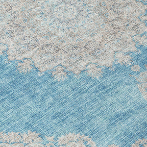 Homeroots 3' Black And Ivory Oriental Washable Area Rug For Indoor And Outdoor Spaces, Durable Design 8' Round Polyester 597754