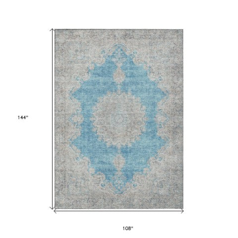 Homeroots 3' Black And Ivory Oriental Washable Area Rug For Indoor And Outdoor Spaces, Durable Design 9' X 12' Polyester 597756