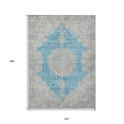 Homeroots 3' Black And Ivory Oriental Washable Area Rug For Indoor And Outdoor Spaces, Durable Design 10' X 14' Polyester 597757