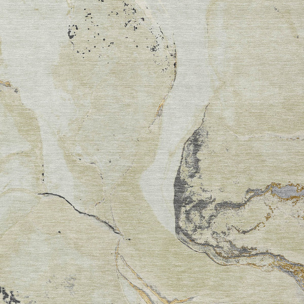 Homeroots 3' Abstract Artichoke Green Blue And Brown Washable Indoor Outdoor Area Rug For Versatile Spaces 3' X 5' Polyester 597776