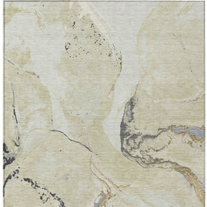 Homeroots 3' Abstract Artichoke Green Blue And Brown Washable Indoor Outdoor Area Rug For Versatile Spaces 8' X 10' Polyester 597779