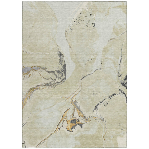 Homeroots 3' Abstract Artichoke Green Blue And Brown Washable Indoor Outdoor Area Rug For Versatile Spaces 9' X 12' Polyester 597780