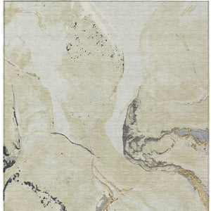 Homeroots 3' Abstract Artichoke Green Blue And Brown Washable Indoor Outdoor Area Rug For Versatile Spaces 10' X 14' Polyester 597781