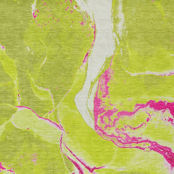 Homeroots 3' Abstract Artichoke Green Blue And Brown Washable Indoor Outdoor Area Rug For Versatile Spaces 3' X 5' Polyester 597782