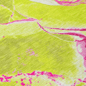 Homeroots 3' Abstract Artichoke Green Blue And Brown Washable Indoor Outdoor Area Rug For Versatile Spaces 8' Round Polyester 597784