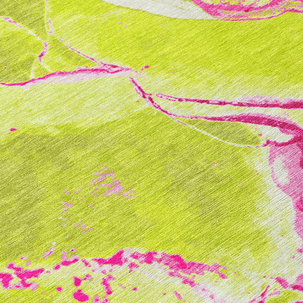 Homeroots 3' Abstract Artichoke Green Blue And Brown Washable Indoor Outdoor Area Rug For Versatile Spaces 8' Round Polyester 597784