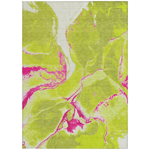 Homeroots 3' Abstract Artichoke Green Blue And Brown Washable Indoor Outdoor Area Rug For Versatile Spaces 9' X 12' Polyester 597786