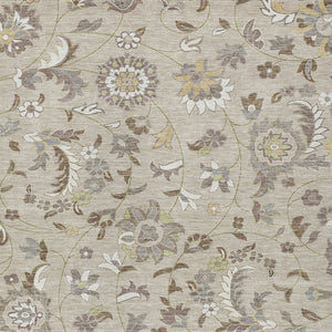 Homeroots 3' Floral Artichoke Green And Gray Area Rug For Indoor Outdoor Spaces - Washable & Stain Resistant 5' X 8' Polyester 597795