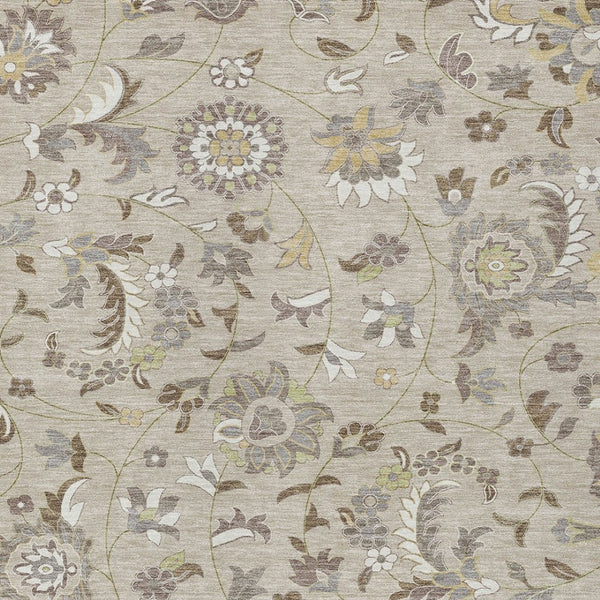 Homeroots 3' Floral Artichoke Green And Gray Area Rug For Indoor Outdoor Spaces - Washable & Stain Resistant 5' X 8' Polyester 597795