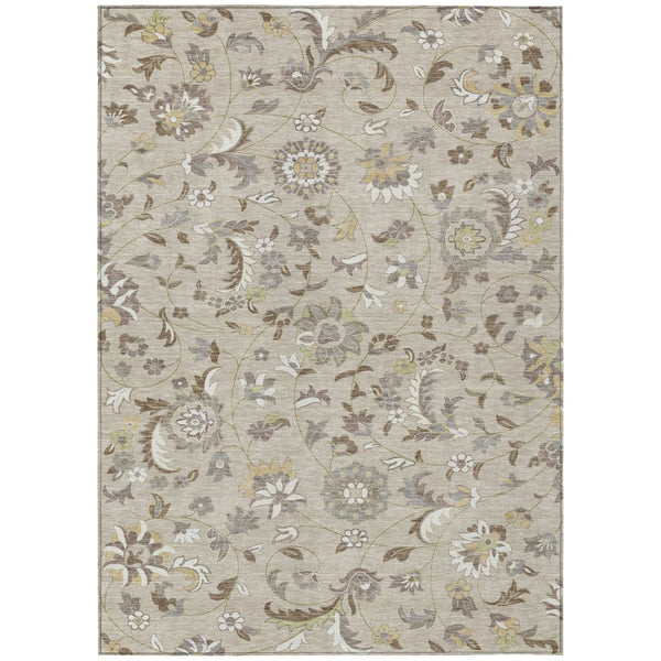 HomeRoots 5' Elegant Floral Washable Area Rug for Indoor/Outdoor Spaces - Durable, Stylish, and Versatile 8' X 10' 597797