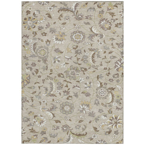 Homeroots 3' Floral Artichoke Green And Gray Area Rug For Indoor Outdoor Spaces - Washable & Stain Resistant 9' X 12' Polyester 597798