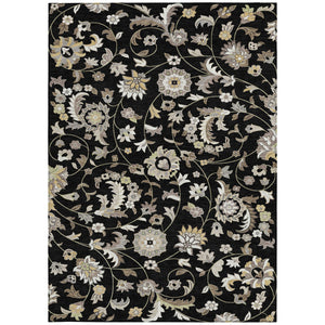Homeroots 3' Floral Artichoke Green And Gray Area Rug For Indoor Outdoor Spaces - Washable & Stain Resistant 3' X 5' Polyester 597800